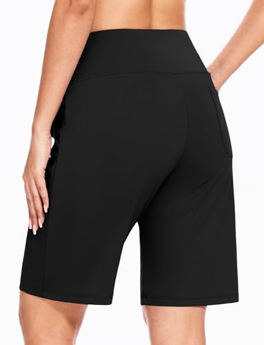 Blouty Women's 9" Bermuda Long Shorts Knee Length with Pockets High Waisted Shorts for Women Lounge Walking Athletic2