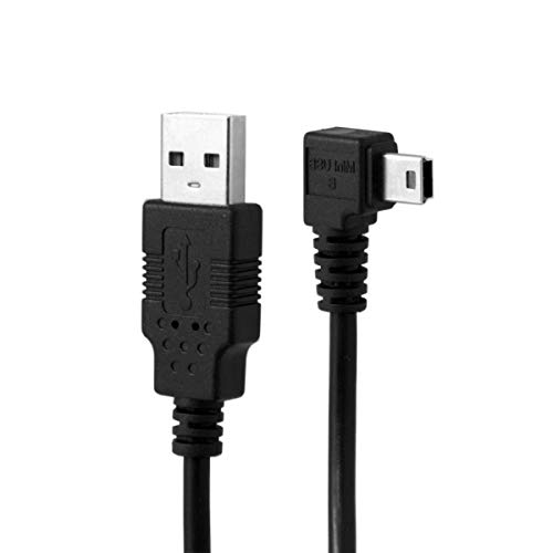 Xiwai Mini USB B Tipo 5pin macho ángulo recto 90 grados a USB 2.0 macho cable de datos con ferrita 3 m