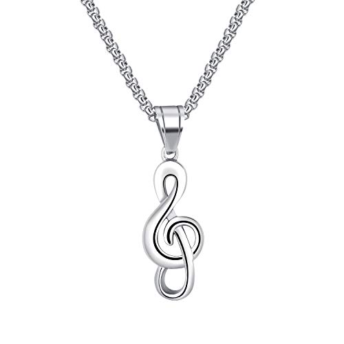 3aries stainless steel musical note pendant necklace fo…