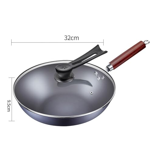 Wok de Hierro Fundido con Tapa y Mango de Madera 32 cm miniatura 6