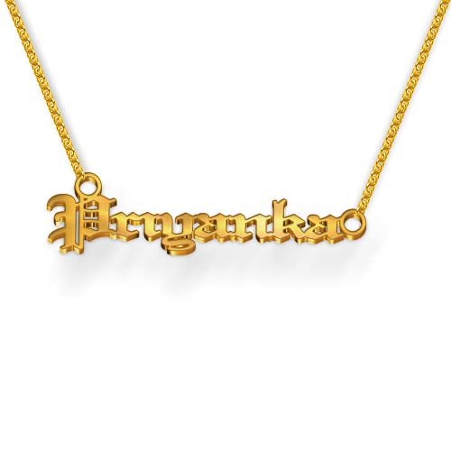 Image of Priyanka Cursive Gold & Silver Name Pendant Necklace, Best Jewelry Gift for Girls.