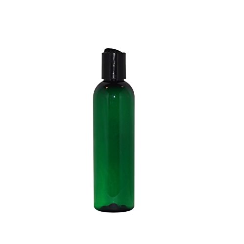 WM (Pack of 24) 4 oz Green Empty Cosmo Bottles - Refillable Plastic Container with Press Disc Cap â€“ PET Plastic Cosmo Bullet Bottle for Travel, Oils, Soap, Shampoo, Lotion, Aromatherapy and More