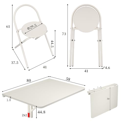 Bureau flottant table cuisine murale pliante pour espace restreint - 3