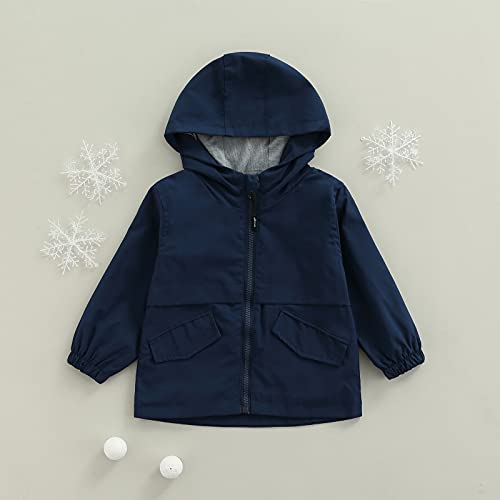 Toddler Baby Boys Hoodie Zipper Coat Waterproof Raincoat Lightweight Windbreaker Outwear Rain Jacket 1-4T2
