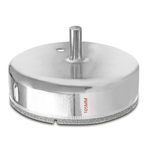 Image of Luomorgo 105mm /4-1 /8 Inch Diamond Hole Saw | 1.1 Inch Cutting Depth, Diamond Drill Bits, For Glass Ceramic Marble Porcelain Tile, For Granite Quartz Gemstone