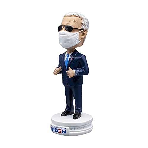 Political Satire Biden Bobblehead - Joe Biden Merchandise 2020 With Face Cover & Aviators - Funny Custom Bobblehead Joe Biden Gifts For Liberals, Democrats - Handmade Biden Decorations - 7.5" Tall #TOP1