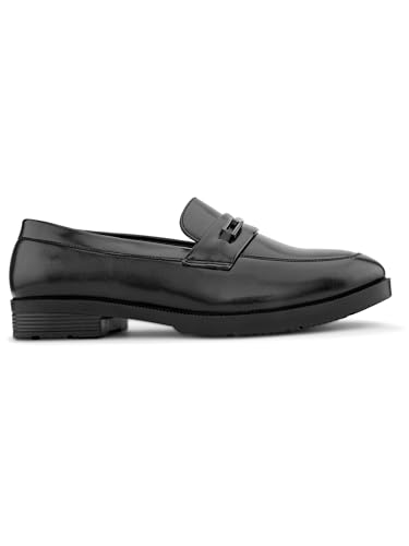 Image of STANPHORD Mens Loafers Formal Slipon Loafers with Metal Accent for Party & Formal Occasion
