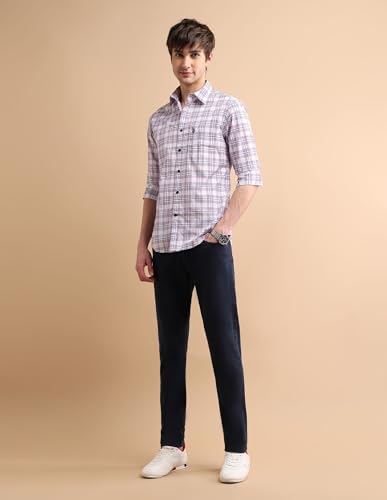Image of U.S. POLO ASSN. Checked Regular Fit Cotton Shirts for Men - 100% Cotton, Full Sleeve Mens Casual Shirts