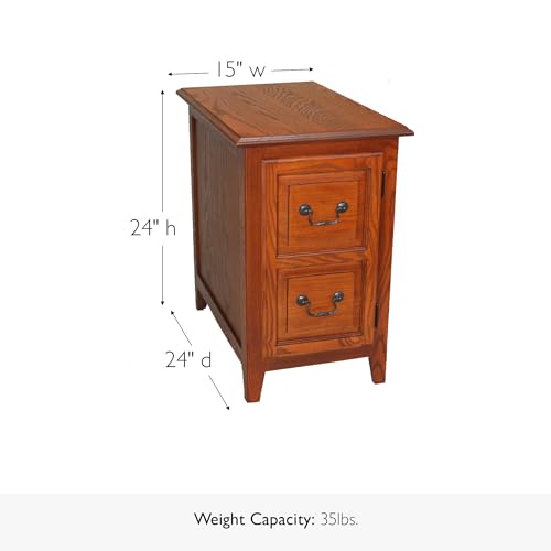 Image of Leick Home Mission Cabinet End Table, 15 inch, Medium Oak