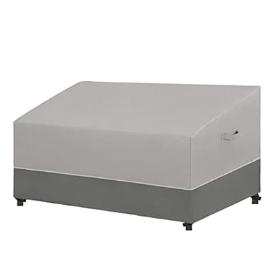 Easy-Going Patio Sofa UV Resistant Outdoor Couch Bicolor 3-Seater Bench Waterproof Furniture Cover with Reflective Hemming (58Wx35Dx31H inch, Gray/Dark Gray)