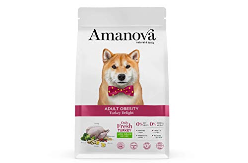 Amanova Cibo Secco Super Premium per Cani di Taglia Media o Grande con Tendenza ad ingrassare Gusto Tacchino - 100% Naturale, ipoallergenico e monoproteico - Low Grain - Cruelty Free - Formato 10 kg