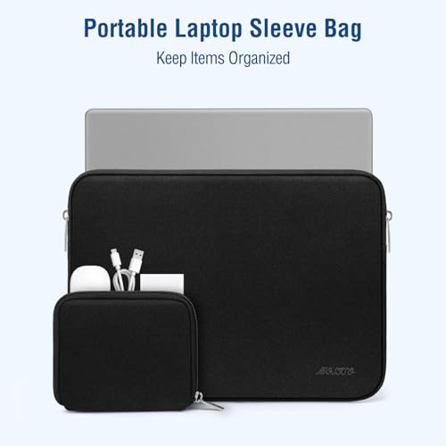 Image of MOSISO Laptop Case 12.3 inch, 11.6-12.3 inch Laptop Sleeve Bag Compatible with MacBook Air 11.6, Acer HP Dell Lenovo Samsung ASUS, Surface Pro, Neoprene Computer Sleeve Bag with Small Case, Black