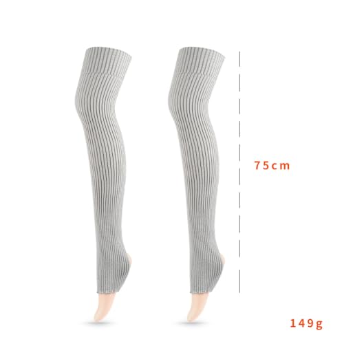 GSHLLO 75cm Long Knitted Socks Dance Leg Warmers Knit Thigh Highs Over The Knee High Socks Warm Footless Socks Knit3