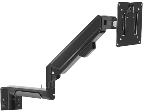 Ramię monitora uchwyt ścienny regulowany stojak sprężynowy gazowy do monitorów 25-81.3 cm, obsługuje do 9 kg, idealny do konfiguracji laptopa i monitora