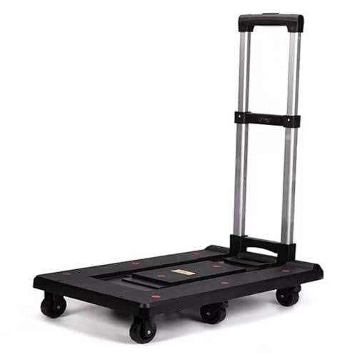 NJDQFA Carrello, capacità di carico di 200 kg/441 libbre, Carrello con Piattaforma per carichi Pesanti,per Il Trasporto di Articoli per la casa e L'Ufficio,B Black,66 * 40cm/26.0 * 15.7″
