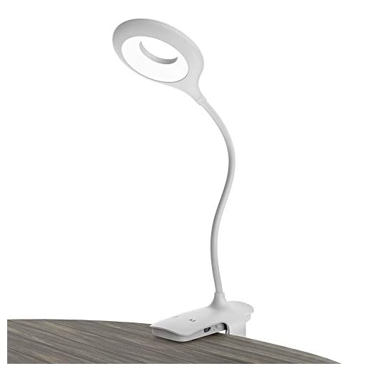 OUTOPEST LED Reading Light, 28 Clip on Light with 5 Colors & 5 Brightness, Rechargeable Reading Lamp, Kids LED Desk Lamp Clamp Bed Lights for Headboard, Blue Light Blocking Book Light (Amber Included)