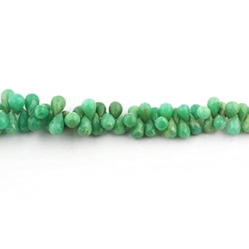 Chrysoprase en briolette facettée pour raviver l'éclat de vos créations ternes