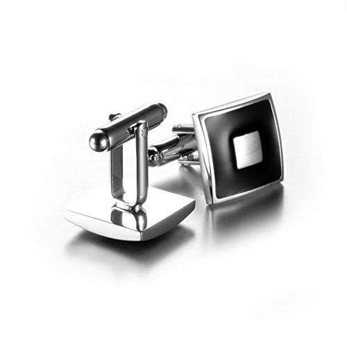 Daesar Mancuernillas y Camisas para Hombre Plateadas y Negras miniatura 4
