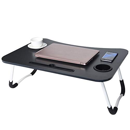 Kanzd Laptop Table for Bed, Foldable Portable Laptop Stand Bed Lazy Laptop Table Small Desk Tray (A)