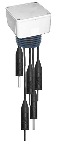 Lumenite PHP45CPN20FT Multi Level Industrial Probe Holder, 2-1/2" Polycarbonate NPT Tank Connection, 5 20' Neoprene Insulated Cables Probes