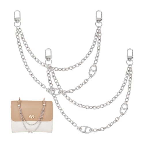 UNICRAFTALE About 2Pcs 11.46" Bag Extender Chain Handbag Charm Decorative Chain Bag Strap Extender Alloy 2-Layer Metal Chain Strap Handbag Handle Chain with Swivel Clasps for Bag Replacement