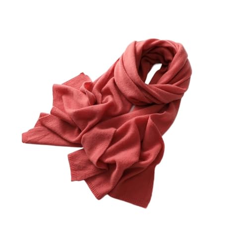 レディース&メンズ用スカーフ 無地 冬用 暖かい ニット ラップ 軽量 ネックウォーマー(Rubber Red)