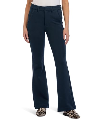KUT from the Kloth Ana High-Rise Fab Ab Flare Trousers Navy 0