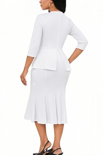 Elegant Church Dress for Women Midi Dresses Work Wear Vintage Pencil Dress for Business Casual Outfits4