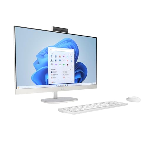 Image of HP OmniStudio All-in-One, Intel Core 5 120U (i5 14th gen), (8GB DDR5, 512GB SSD), IPS, Micro-Edge, Anti-Glare, FHD, 23.8''(60.5cm), Win 11, Office 24, Cotton White, 4.98kg, FHD IR Camera,24-cu0577in