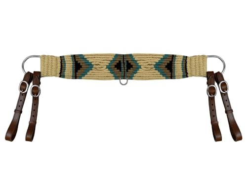 Showman Mohair Wool Multi-Strand Tripping Collar w/Teal & Brown Southwest Design