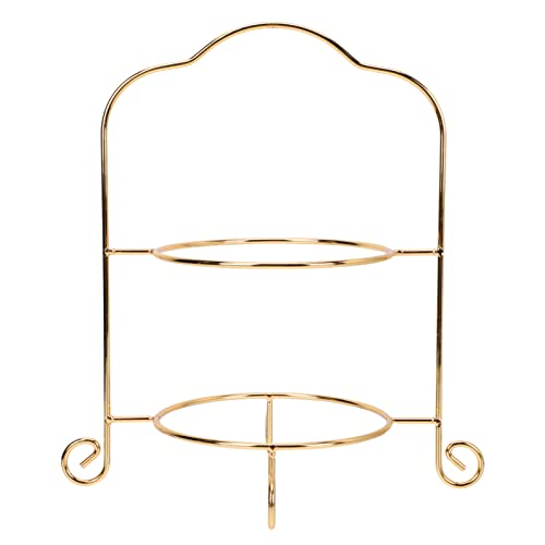 Cabilock 1pc Metal Wedding Tea Tiered Cuake Supplies and Tray Iron Tree Home Fruit Rack Brithday Tier Dessert Pie Style Layer Stand Server Serving Birthday Scalloped Double Display