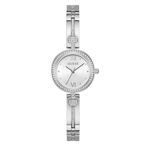 Guess Round 27mm White Dial Analog Women Watch - GW0655L1
