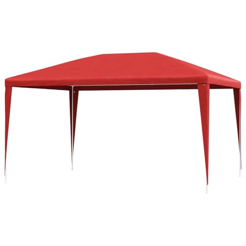 vidaXL Carpa de Fiesta Rojo 400 x 300 x 255 cm PE y Acero, Pabellón Jardinero, Rectangular, Moderno, a Prueba de Agua, Resistente al Sol, Carpa para Fiestas Exterior