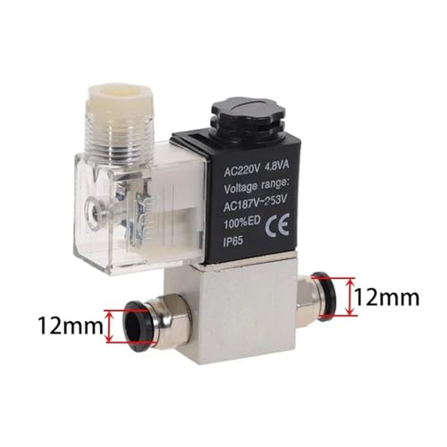 Électrovanne 12V normalement fermée avec connecteur rapide 12mm - 3