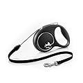 Flexi Black Design Cord Black Medium 5m Retractable Dog Leash/Lead for dogs up to 20kgs/44lbs