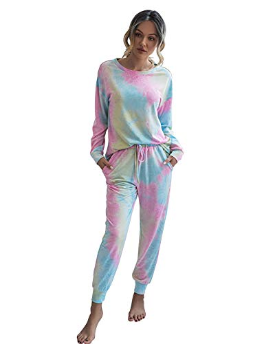 Leefrei Damen Langer Pyjama, Winter Schlafanzug, Winter Nachtwäsche Cover