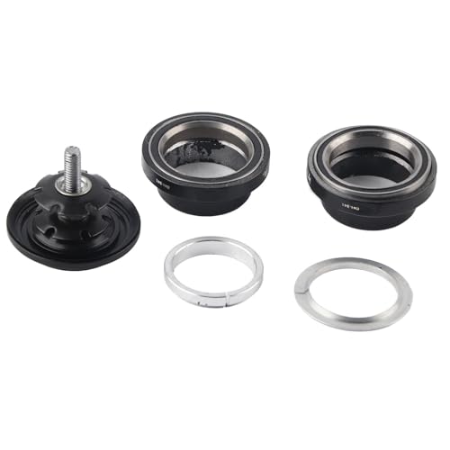 Dioche Headset, Mountain Headset Aluminum Alloy 34mm Headset Front Fork Stem Headset Internal Bearing Headsets for 28.6mm Straight Steerer Fork Bearing (Black)