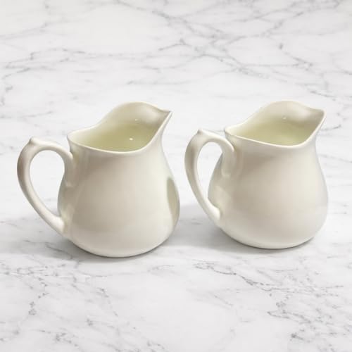 Image of 125 ml Set of 2 Bone China Sauce Boat or Tea or Gravy Pot or Creamer Milk Pot Microwave and Dishwasher Safe (Mirakii Small 2)