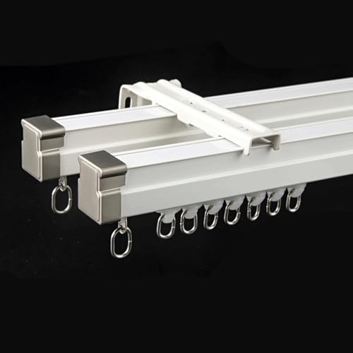 Flexible Double Curtain Track - 17.4ft Adjustable Ceiling/Wall Mount for U-Shaped Room Dividers, Windows, RVs, Showers, Outdoor Spaces & Hospitals - Versatile One Color Solution