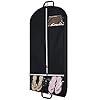 54″ Garment Bags for Travel and Storage, Travel Suit Bags for Men Women with 2 Clear Pockets, Storage bags for Clothes, Suits, Dress, Shirts, Coats (Black)