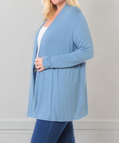 Image of Pastel by Vivienne Women's Long Sleeve Jersey Plus Size Cardigan