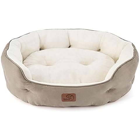 Bedsure Small Dog Bed Washable - Large Cat Beds for Indoor Cats and Puppy, Round Dog Bed Sofa for Medium Dogs with Slip-Resistant Bottom, Camel, 63x53x20cm Cover