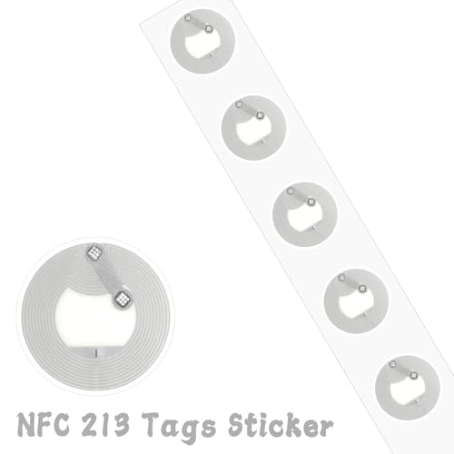 Ntag213 NFC�^�O120�A25mm���E���hNFC�X�e�b�J�[�^�O�ڒ��܁A144�o�C�g�������A�X�}�[�g�z�[���I�[�g���[�V�����A�\�[�V�����V�F�A�����O�A���i�����A�݌ɒǐՂɎg�p(�z���C�g�A120��)�B