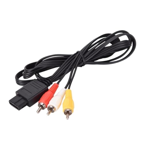 YOFDAL Cable de audio y vídeo RCA compatible con N64 y otros modelos, Gamecube, cable de audio estéreo AV y vídeo para consola de juegos, calidad de imagen clara, 1,8 m