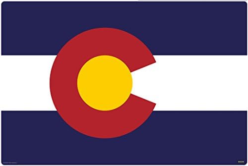 IMAGINE WORK SURFACE Huge Ultra-Thin 24" x 36" Non-Slip Desk Pad Made in USA - Colorado Flag
