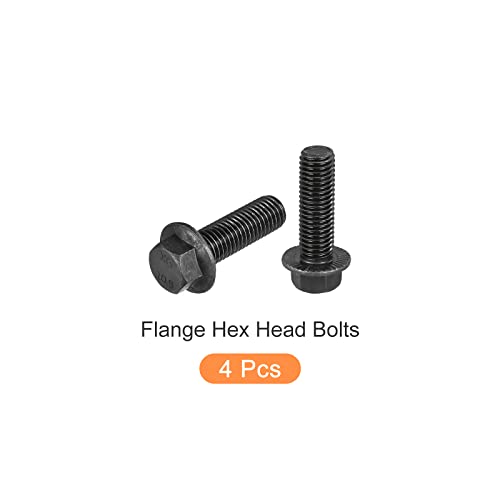 Image of METALLIXITY Flanged Hex Head Bolts (M14x45mm) 4pcs, Hexagon Serrated Flange Bolt Fully Thread Screw - for House Construction Hardware Fasteners