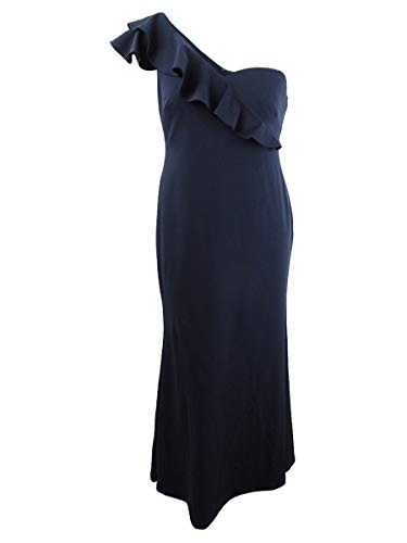 Calvin Klein Womens Formal Ruffled Evening Dress Navy 14