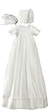 Short Sleeve Silk Dupioni Christening Baptism Family Gown, 03 Month White