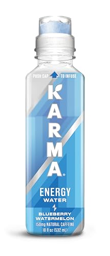 Karma Energy Drink – 12 Pack, Blueberry Watermelon Caffeinated Water with Cognizin® Nootropics, Vitamins & Immune Support, Low Calorie