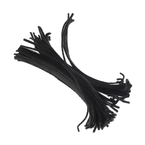 HOODANCOS 300pcs Bendable DIY Twisted Sticks for Crafts Black Chenille Plush Sticks for Art Projects Festival Decorations Stimulate Imagination Creativity